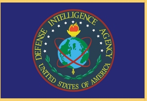 Rectangle Flags - Govt - Defense Intelligence Agency - DIA - Medium Blue Flag Background and Gold Fringe X 300