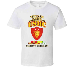 Usmc -  Iii Maf - Combat Vet  W Vn Svc Medals T Shirt