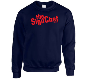 The Sign Chef Dot Com - Red Txt Long Sleeve T Shirt