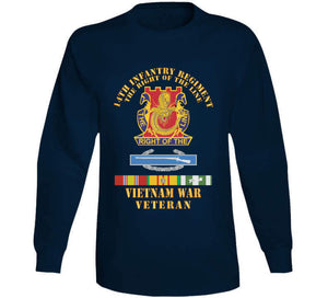 Army - Dui - 14th Infantry Regiment The Right Of The Line W Cib - Vn Svc X 300 Classic T Shirt, Crewneck Sweatshirt, Hoodie, Long Sleeve