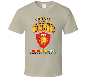 Usmc -  Iii Maf - Combat Vet  W 1 Row Vn Svc Ribbons T Shirt