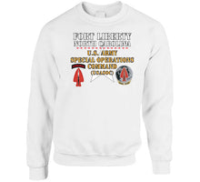 Load image into Gallery viewer, Army - Fort Liberty North Carolina - Us Army Special Operations Command (usasoc) - Ssi - Dui W Star X 300 T Shirt
