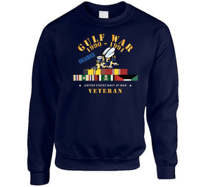 Gulf War 1990 - 1991 W Svc Ribbons - Car - Seabee X 300 Classic T Shirt, Crewneck Sweatshirt, Hoodie, Long Sleeve