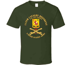 113th Cavalry Regiment - Cav Br - Dui - 1st Squadron W Red Regt Txt X 300 T Shirt