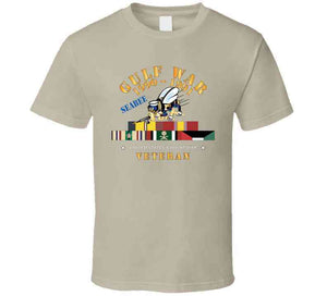 Gulf War 1990 - 1991 W Svc Ribbons - Car - Seabee X 300 Classic T Shirt, Crewneck Sweatshirt, Hoodie, Long Sleeve