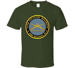 Army - 24th Infantry Regiment - Fort Mckavett, Tx - Buffalo Soldiers W Inf Branch Classic T Shirt, Crewneck Sweatshirt, Hoodie, Long Sleeve