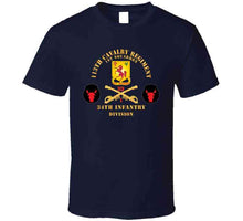 Load image into Gallery viewer, 113th Cavalry Regiment - Cav Br - Dui - 1st Squadron W Red Regt Txt - 34th Id - Ssi X 300 T Shirt
