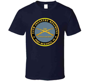 Army - 24th Infantry Regiment - Fort Mckavett, Tx - Buffalo Soldiers W Inf Branch Classic T Shirt, Crewneck Sweatshirt, Hoodie, Long Sleeve