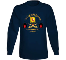 Load image into Gallery viewer, 113th Cavalry Regiment - Cav Br - Dui - 1st Squadron W Red Regt Txt - 34th Id - Ssi X 300 T Shirt
