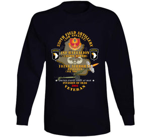 Army - 1st Bn, 320th Fa, 101st Airborne Div - Invasion - 2003 W Aa Badge - W 105mm  Map Classic T Shirt, Crewneck Sweatshirt, Hoodie, Long Sleeve