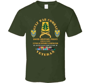 Gulf War Combat Vet - 800th Mp Brigade - Ssi, 22nd Support Command Ssi W Gulf Svc X 300 T Shirt