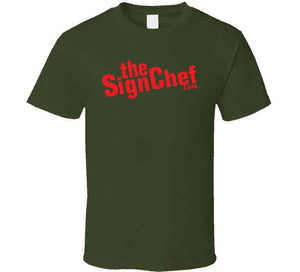 The Sign Chef Dot Com - Red Txt Baby One Piece