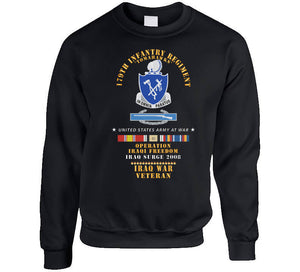 179th Infantry Regiment - Tomahawks - Iraq Surge 2008 W Cib - Oif - Iraq Svc X 300 Classic T Shirt, Crewneck Sweatshirt, Hoodie, Long Sleeve