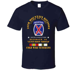 10th Mountain Division - Climb To Glory - Reforger 90, Centurion Shield - Cold X 300 Classic T Shirt, Crewneck Sweatshirt, Hoodie, Long Sleeve