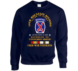 10th Mountain Division - Climb To Glory - Reforger 90, Centurion Shield - Cold X 300 Classic T Shirt, Crewneck Sweatshirt, Hoodie, Long Sleeve