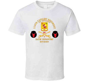 113th Cavalry Regiment - Cav Br - Dui - 1st Squadron W Red Regt Txt - 34th Id - Ssi X 300 T Shirt