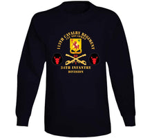 Load image into Gallery viewer, 113th Cavalry Regiment - Cav Br - Dui - 1st Squadron W Red Regt Txt - 34th Id - Ssi X 300 T Shirt
