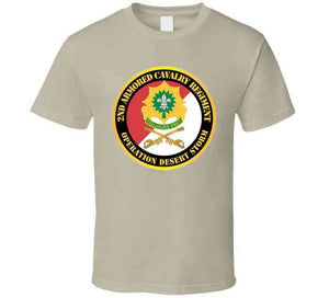 2nd Armored Cavalry Regiment Dui - Red White - Operation Desert Storm X 300 T Shirt