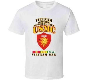 Usmc -  Iii Maf - Vietnam War  W 1 Row Vn Svc Ribbons T Shirt