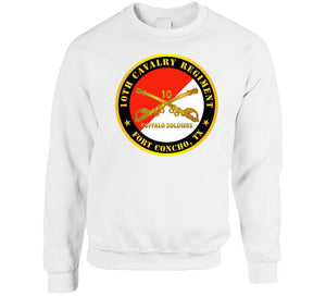 Army - 10th Cavalry Regiment - Fort Concho, Tx - Buffalo Soldiers W Cav Branch Classic T Shirt, Crewneck Sweatshirt, Hoodie, Long Sleeve