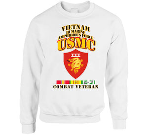 Usmc -  Iii Maf - Combat Vet  W 1 Row Vn Svc Ribbons T Shirt