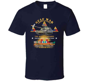 Desert Storm - 2nd Armored Div - Combat Veteran W Gulf Svc X 300 T Shirt