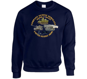 Army - Company Supply Sergeant - Armor Company W Weapons And Vehicles X 300 Classic T Shirt, Crewneck Sweatshirt, Hoodie, Long Sleeve