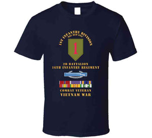 1st Infantry Division - 2nd Battalion, 16th Infantry, Cib, Bs, Ph, Am, Vn Svc Bar - Vietnam War X 300 T Shirt