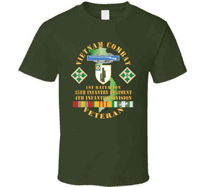 Vietnam Combat Infantry Veteran W 1st Bn 35th Inf - 4th Id Ssi X 300 T Shirt