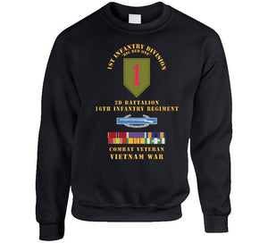 1st Infantry Division - 2nd Battalion, 16th Infantry, Cib, Bs, Ph, Am, Vn Svc Bar - Vietnam War X 300 T Shirt