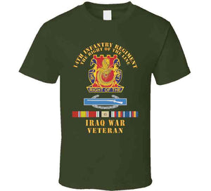 Army - Dui - 14th Infantry Regiment The Right Of The Line W Cib -  Iraq Svc X 300 T Shirt