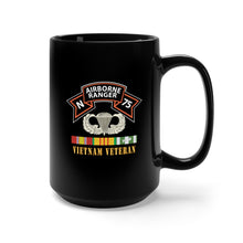 Load image into Gallery viewer, Black Mug 15oz - SOF - N Company Scroll - Basic Airborne  - Vietnam Veteran w VN SVC X 300
