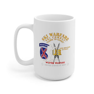 Ceramic Mug 15oz - Army - 10th Mountain Division - Ski Warfare - Ski Combat - Winter Warfare X 300