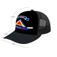 Load image into Gallery viewer, US Seventh Army - &quot;7 Steps to Hell&quot; with Germany Tab - Unisex Adjustable - DTG Mesh Baseball Hat
