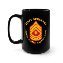 Load image into Gallery viewer, Black Mug 15oz - USMC - First Sergeant  X 300
