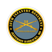 Load image into Gallery viewer, Kiss-Cut Stickers - Army - 38th Infantry Regiment - Buffalo Soldiers - Jefferson Barracks, MO w Inf Branch
