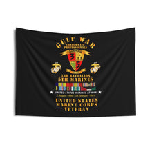 Load image into Gallery viewer, Indoor Wall Tapestries - USMC - Gulf War Veteran - 3rd Bn, 5th Marines w CAR GULF SVC
