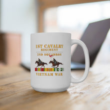 Load image into Gallery viewer, Ceramic Mug 15oz - Army -2nd Squadron, 1st Cavalry Regiment - Vietnam War wt 2 Cav Riders and VN SVC X300
