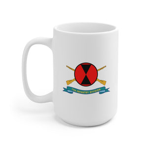 Ceramic Mug 15oz - Army - 7th Infantry Division - SSI w Br - Ribbon X 300