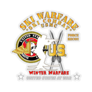 Kiss-Cut Stickers - SOF - USMC Force Recon - Ski Warfare - Ski Combat - Winter Warfare X 300
