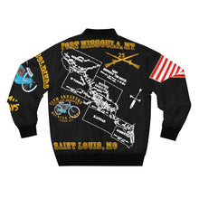 Load image into Gallery viewer, Men&#39;s AOP Bomber Jacket - 25th Infantry, Buffalo Soldiers - From Missoula to St Louis - Bicycle Corps
