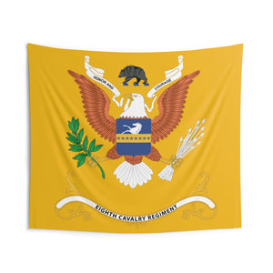Indoor Wall Tapestries - 8th Cavalry Regiment - (Honor and Courage) - Regimental Colors Tapestry