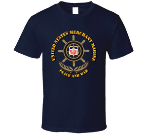 United States Merchant Marine, "Peace and War" with Color Shield - T Shirt, Premium and Hoodie