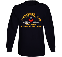 Load image into Gallery viewer, Navy - Afghanistan War  Corpsman - Operation Enduring Freedom  - Veteran W Fmf - Combat Seebee Badge Long Sleeve
