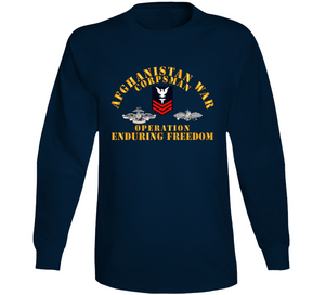 Navy - Afghanistan War  Corpsman - Operation Enduring Freedom  - Veteran W Fmf - Combat Seebee Badge Long Sleeve