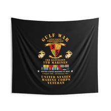 Load image into Gallery viewer, Indoor Wall Tapestries - USMC - Gulf War Veteran - 3rd Bn, 5th Marines w CAR GULF SVC
