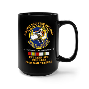 Black Mug 15oz - USAF - 23d Civil Engineer Squadron - Tiger Engineers - England AFB w COLD