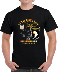 Army - Bravo Troop 2nd Squadron 17th Cav - 101st  Airborne Div W Vn Svc T Shirt