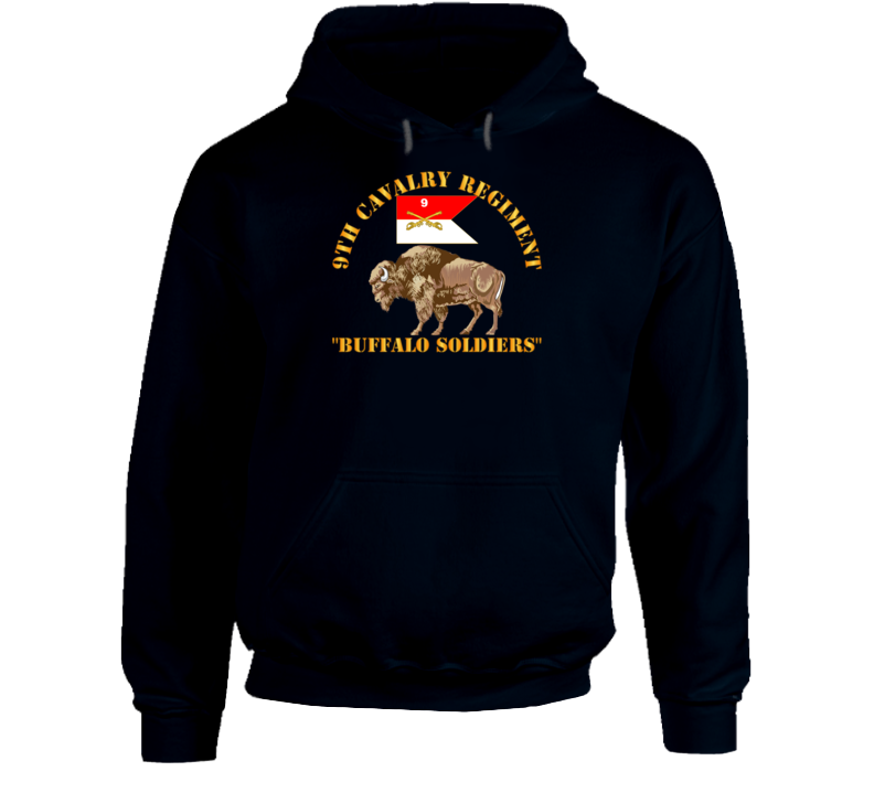 Army - 9th Cavalry Regiment - Buffalo Soldiers W 9th Cav Guidon Hoodie