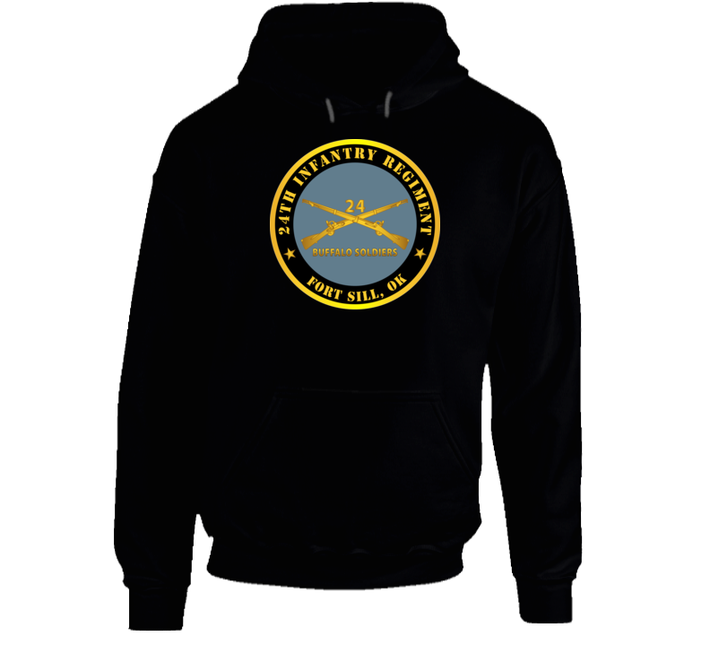 Army - 24th Infantry Regiment - Fort Sill, Ok - Buffalo Soldiers W Inf Branch Hoodie